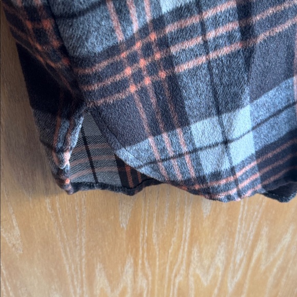 ADORA Flannel Shacket Size Medium Brown, Tan and Orange Plaid - Picture 5 of 10